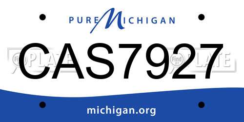 CAS7927 Michigan License Plate