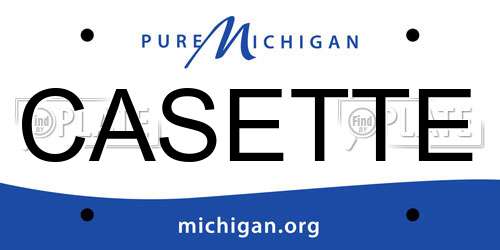 CASETTE Michigan License Plate