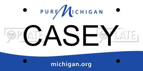 CASEY Michigan License Plate