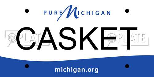 CASKET Michigan License Plate