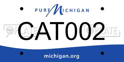 CAT002 Michigan License Plate