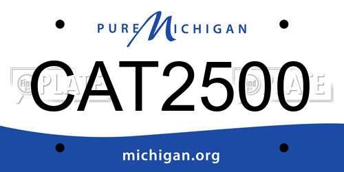 CAT2500 Michigan License Plate