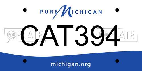 CAT394 Michigan License Plate