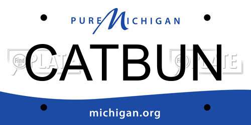 CATBUN Michigan License Plate