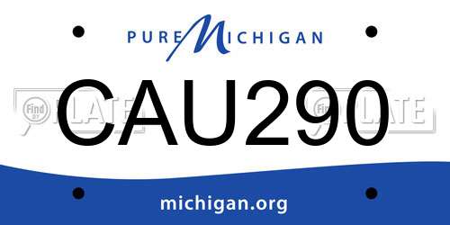 CAU290 Michigan License Plate