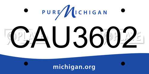 CAU3602 Michigan License Plate