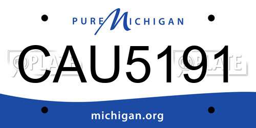 CAU5191 Michigan License Plate