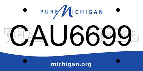 CAU6699 Michigan License Plate