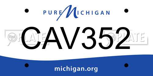 CAV352 Michigan License Plate