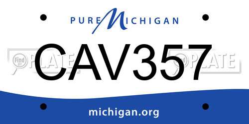 CAV357 Michigan License Plate