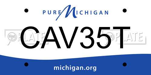 CAV35T Michigan License Plate