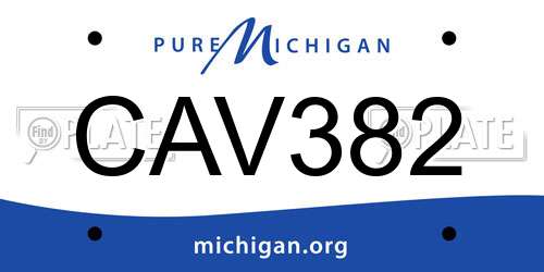 CAV382 Michigan License Plate