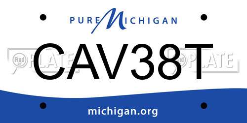 CAV38T Michigan License Plate