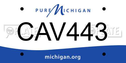 CAV443 Michigan License Plate