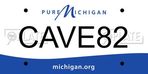 CAVE82 Michigan License Plate