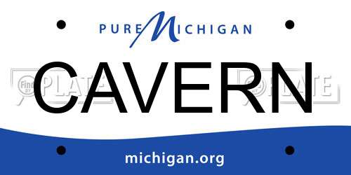CAVERN Michigan License Plate