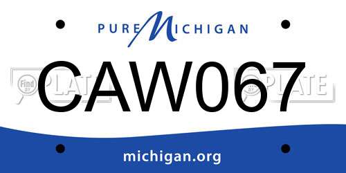 CAW067 Michigan License Plate