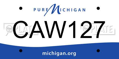 CAW127 Michigan License Plate