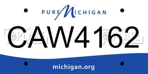 CAW4162 Michigan License Plate