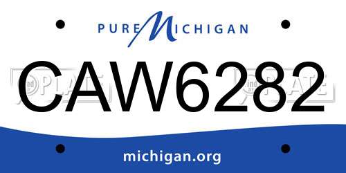 CAW6282 Michigan License Plate