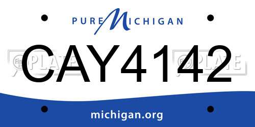 CAY4142 Michigan License Plate