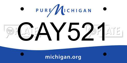 CAY521 Michigan License Plate