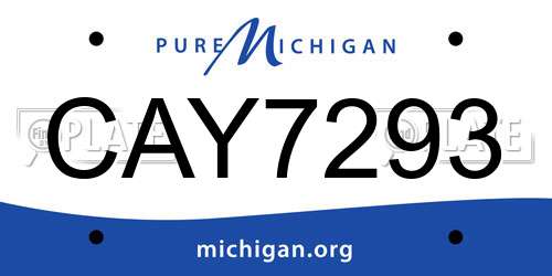 CAY7293 Michigan License Plate