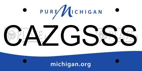 CAZGSSS Michigan License Plate