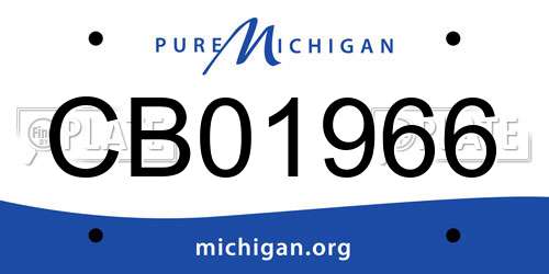 CB01966 Michigan License Plate