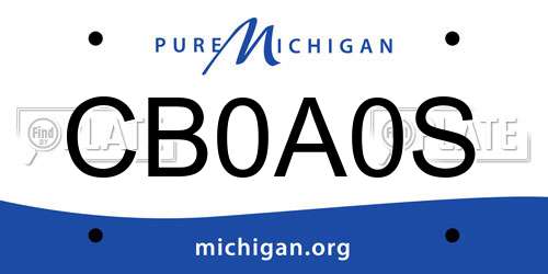 CB0A0S Michigan License Plate