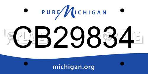 CB29834 Michigan License Plate