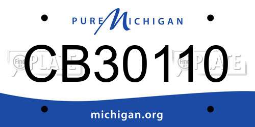 CB30110 Michigan License Plate