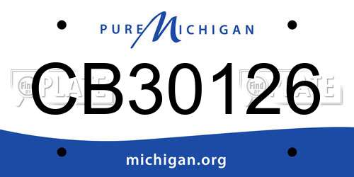 CB30126 Michigan License Plate