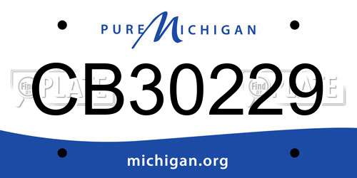 CB30229 Michigan License Plate