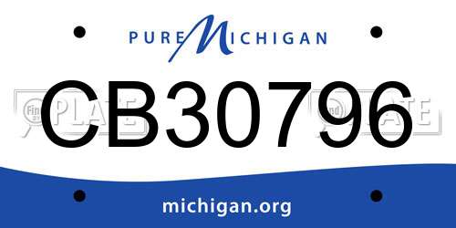 CB30796 Michigan License Plate