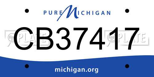CB37417 Michigan License Plate