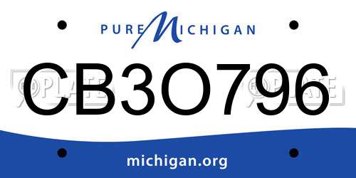 CB3O796 Michigan License Plate