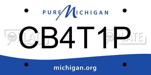 CB4T1P Michigan License Plate