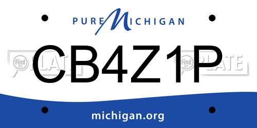 CB4Z1P Michigan License Plate