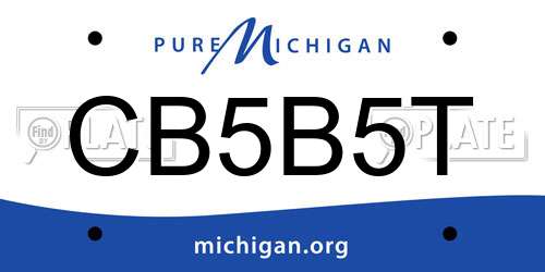 CB5B5T Michigan License Plate