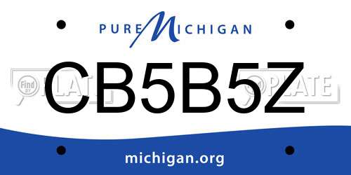 CB5B5Z Michigan License Plate