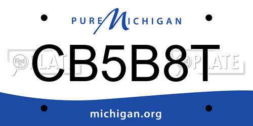 CB5B8T Michigan License Plate