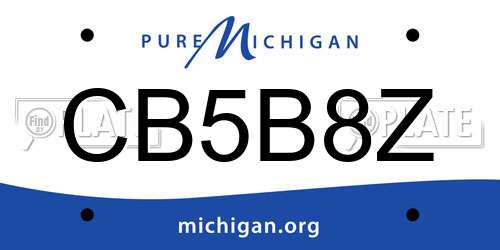 CB5B8Z Michigan License Plate