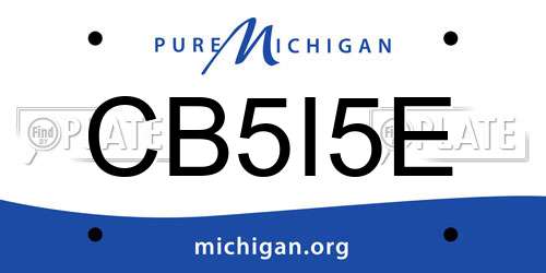 CB5I5E Michigan License Plate