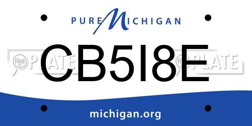 CB5I8E Michigan License Plate