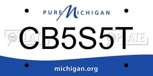 CB5S5T Michigan License Plate
