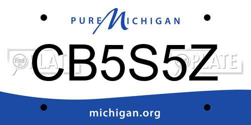 CB5S5Z Michigan License Plate