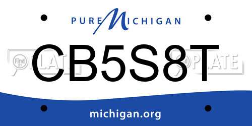 CB5S8T Michigan License Plate