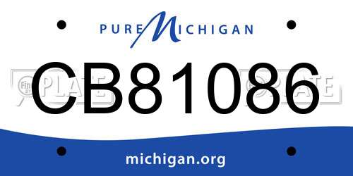 CB81086 Michigan License Plate