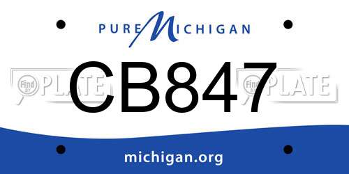CB847 Michigan License Plate